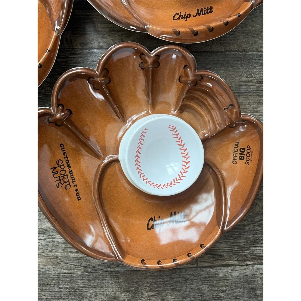 Plastic CHIP MITT 3 Pack SERVING / PARTY Baseball Glove Chip Official Big‎ Scoop